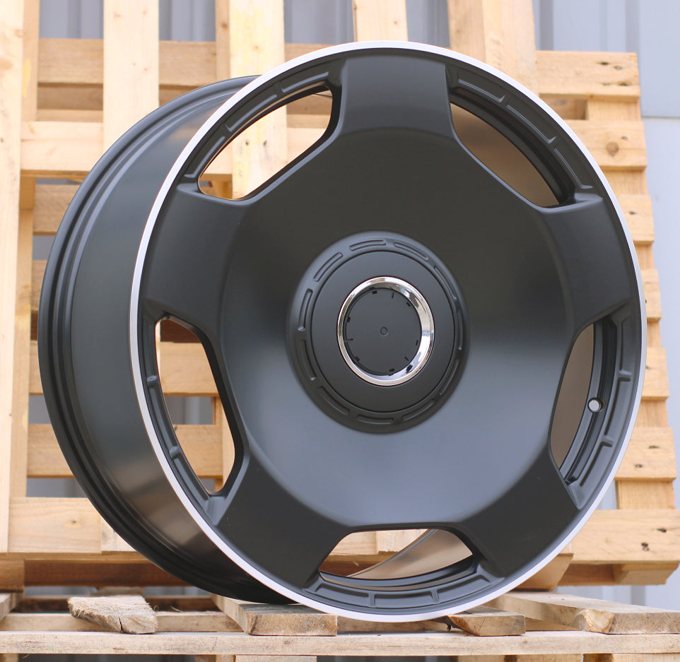 22x10" G Class Style Stain Black Machined Lip Wheels - Fits Mercedes GLE, GL, GLS Class