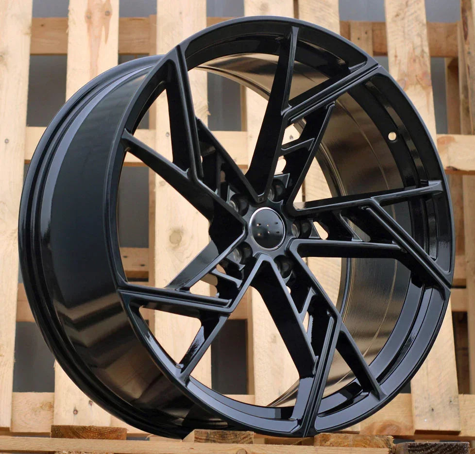 22x10" 5 Spoke Style Gloss Black Wheels - Fits Audi A6/A7/A8, Q7/Q8, E-Tron & S/RS Models - Ultra Speed Wheel
