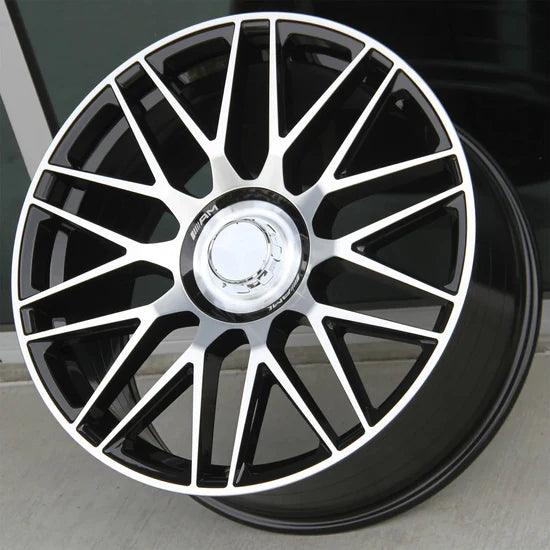 19" New AMG Style Black Machined Face Fit Mercedes C250 C300 C350 C400 C63 E300 E350 E400 E450 E550 E63 S350 S450 S500 S550 S580 S600 S63 S65 CLS450 CLS550