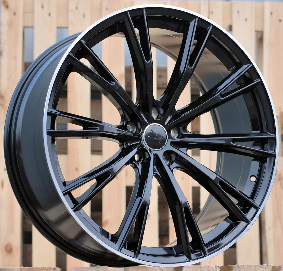 22x9.5" 10 Spoke Style Black Machined Lip Wheels - Fits Audi A6/A7/A8, Q7/Q8, E-Tron & S/RS Models - Ultra Speed Wheel