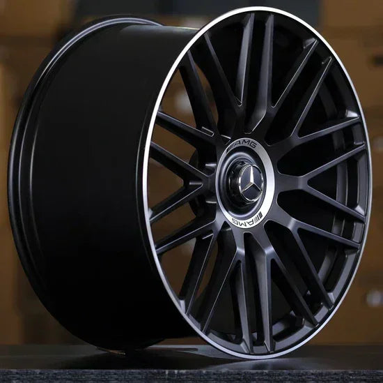 22x9.5"/22x11.5 New AMG Style Matte Black Machined Lip Wheels - Fit Mercedes GLE, GL, GLS Class - Ultra Speed Wheel