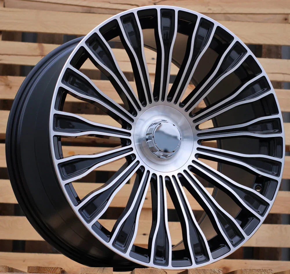 22x9"/22x10" Maybach Style Black Machined Face Wheels - Fit Mercedes S Class (Forged) - Ultra Speed Wheel