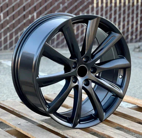 22x9"/22x10" Turbine Style Matte Black Wheels - Fits Tesla Model S & Model X - Ultra Speed Wheel