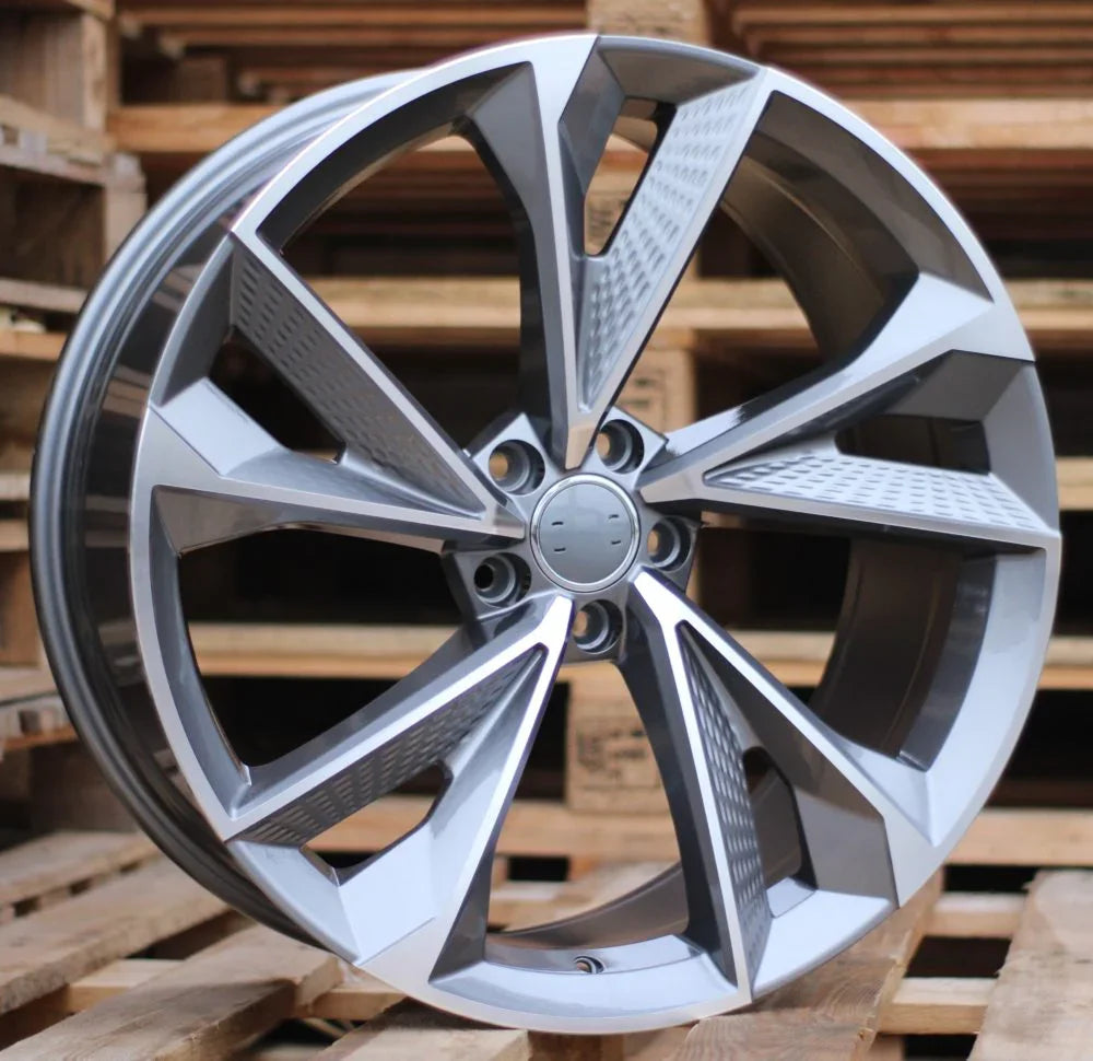 19x8.5" RS7 Style Gunmetal Machined Face Wheels - Fits Audi A3/A4/A5/A6/A7/A8, Q5/Q7, E-Tron & S/RS Models - Ultra Speed Wheel