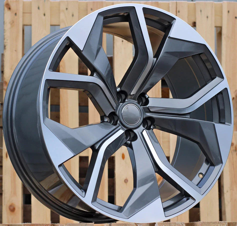 22x10" RSQ8 Style Gunmetal Machined Face Wheels - Fits Audi A6/A7/A8, Q7/Q8, E-Tron & S/RS Models - Ultra Speed Wheel