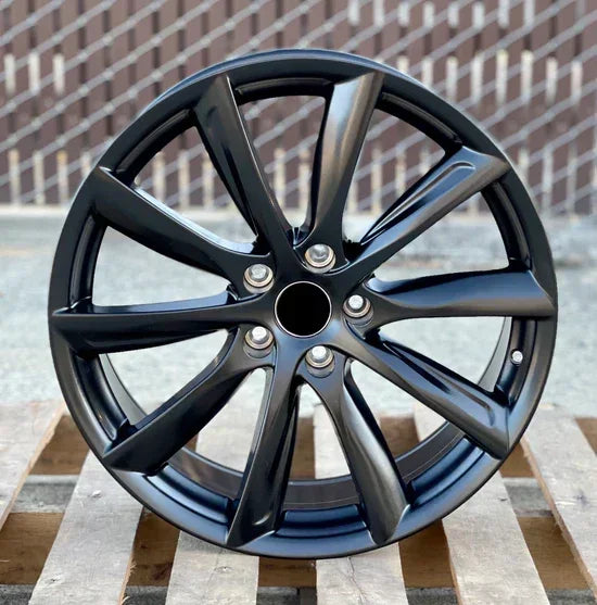 22x9"/22x10" Turbine Style Matte Black Wheels - Fits Tesla Model S & Model X - Ultra Speed Wheel