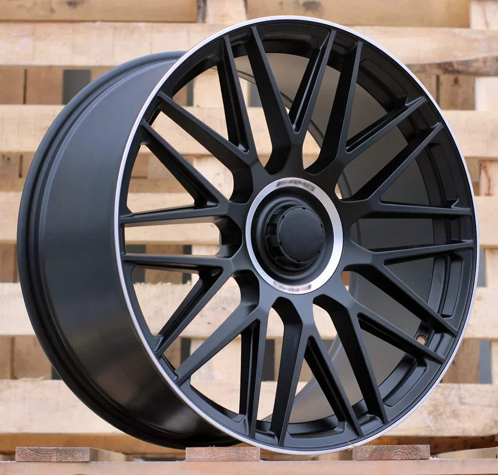 22x10.5" AMG Style Matte Black Machined Lip Wheels - Fits Mercedes GL, GLS Class - Ultra Speed Wheel