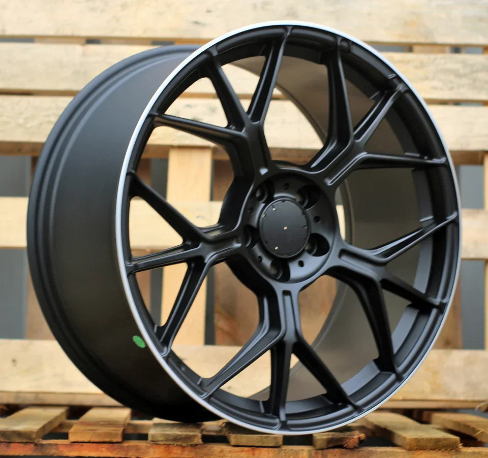 18x8"/18x9" GT Style Matte Black Machined Lip Wheels - Fits Mercedes C, E, S, CLS Class - Ultra Speed Wheel