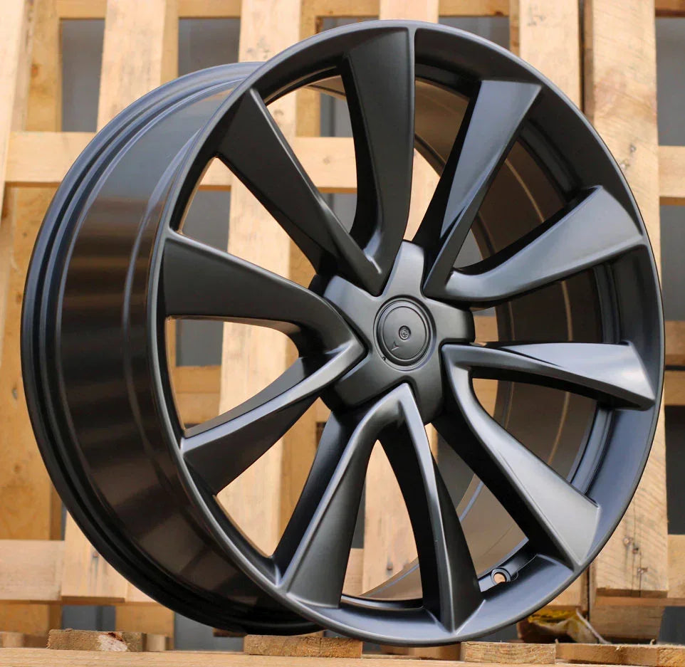 20x8.5" Cyberstream Style Matte Black Wheels - Fits Tesla Model S & Model X - Ultra Speed Wheel