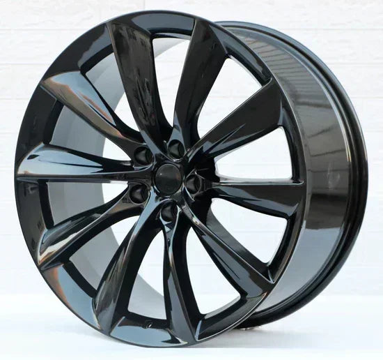 22x9"/22x10" Turbine Style Gloss Black Wheels - Fits Tesla Model S & Model X - Ultra Speed Wheel