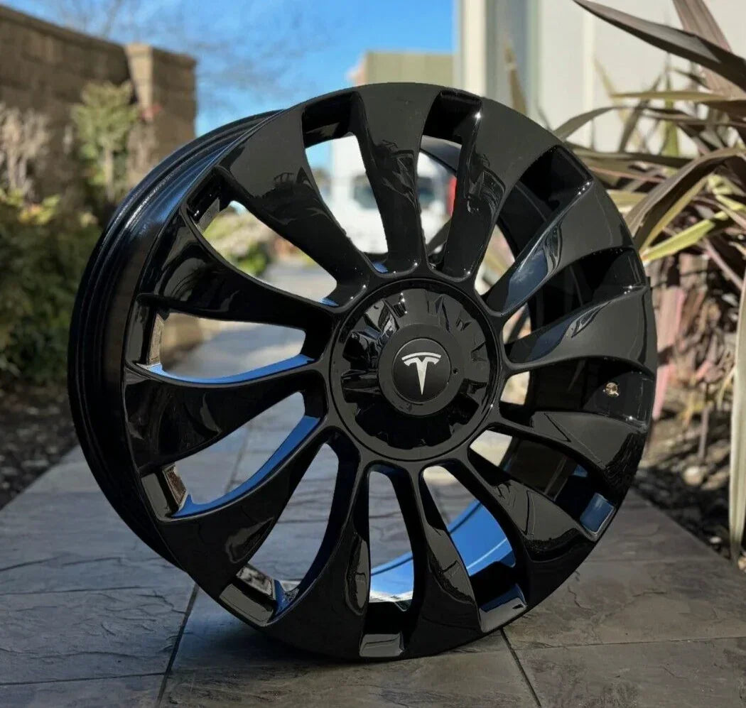 20x9" Überturbine Style Gloss Black Wheels - Fits Tesla Model 3 & Model Y - Ultra Speed Wheel