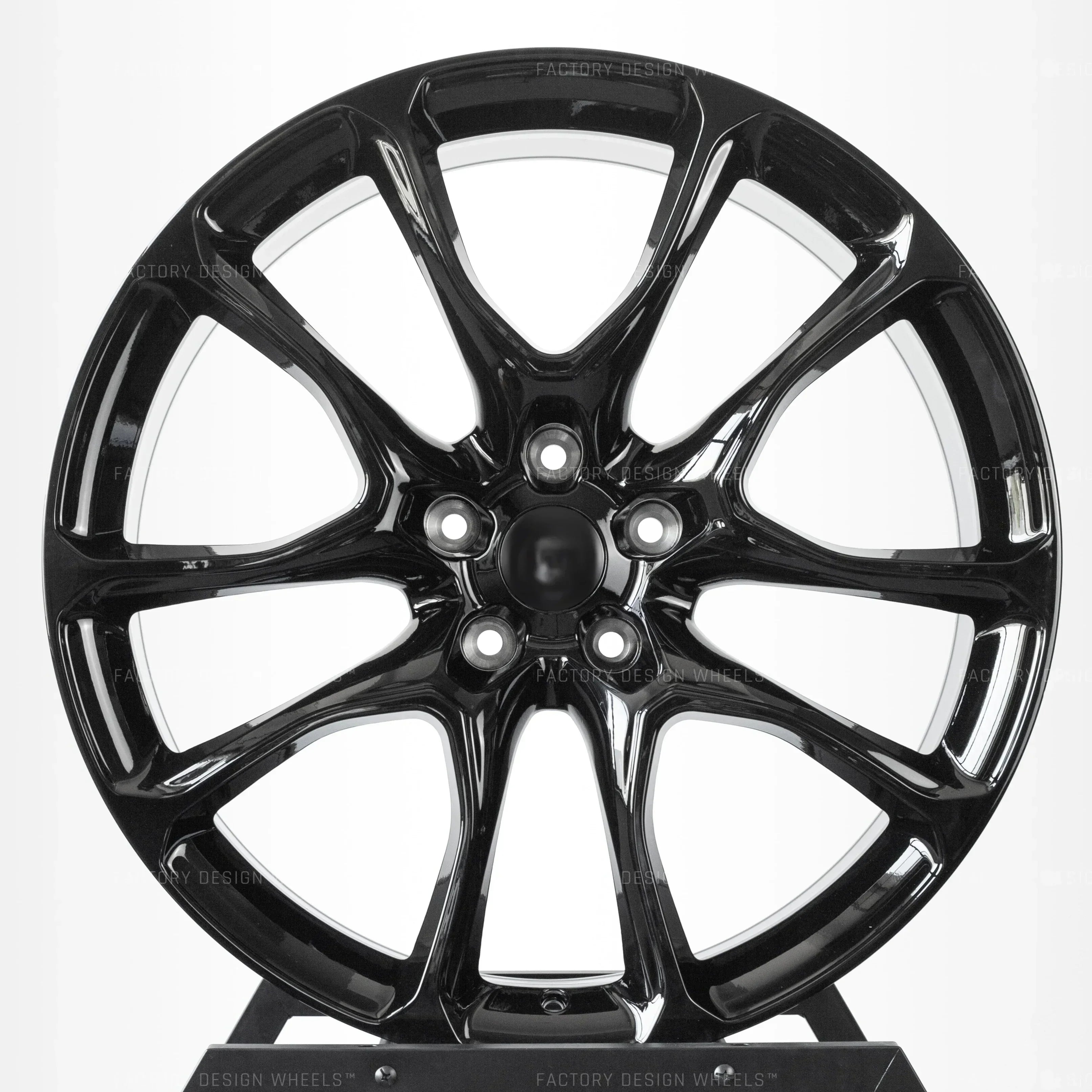 22x9.5" SRT TrackHawk Style Gloss Black Wheels - Fits Dodge Durango & Jeep Grand Cherokee - Ultra Speed Wheel