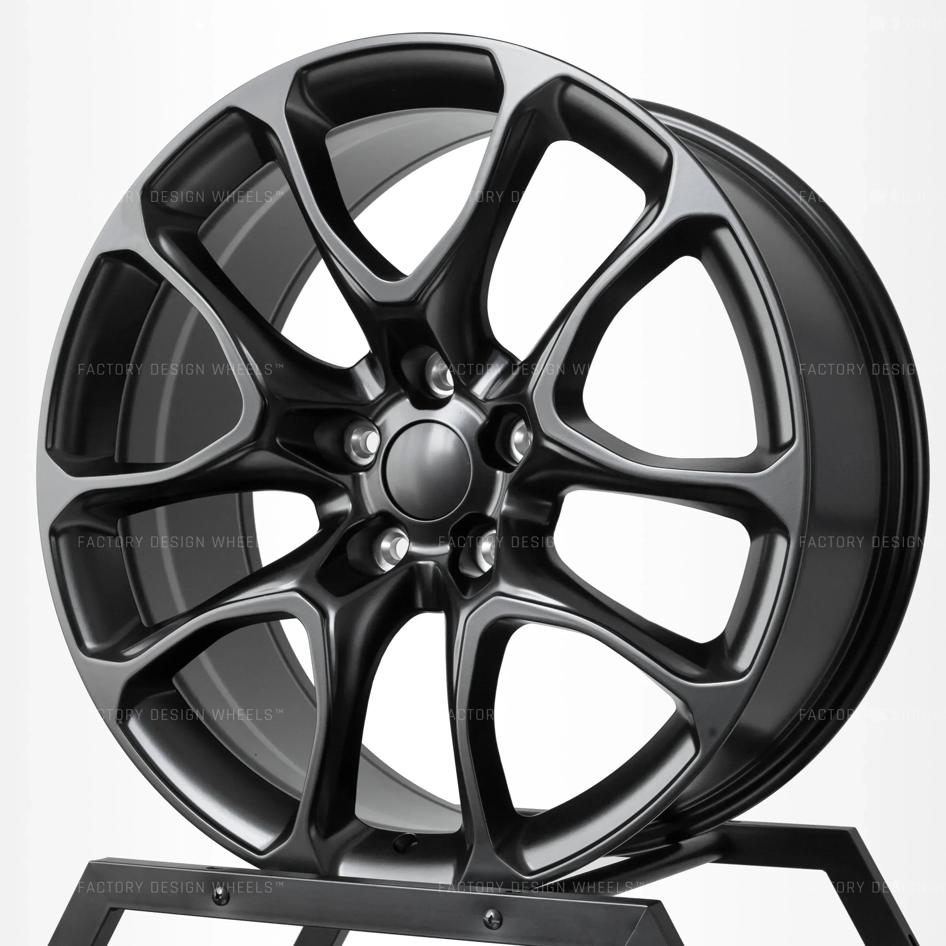 22x9.5" SRT TrackHawk Style Matte Black Wheels - Fits Dodge Durango & Jeep Grand Cherokee - Ultra Speed Wheel