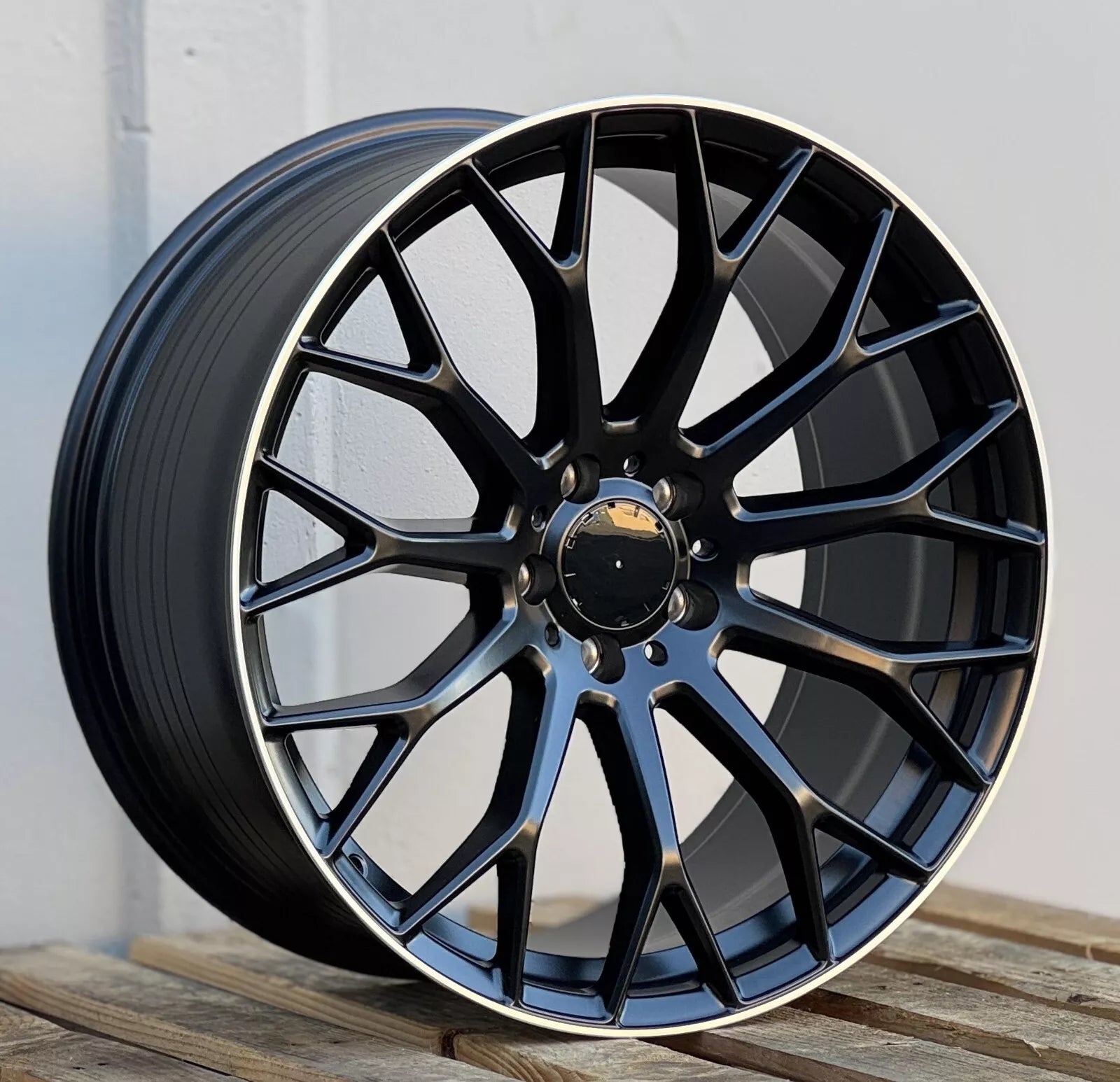 10 Spoke Style - Matt Black Machined Lip -Fit Mercedes C E CL CLS SLK S SL Class