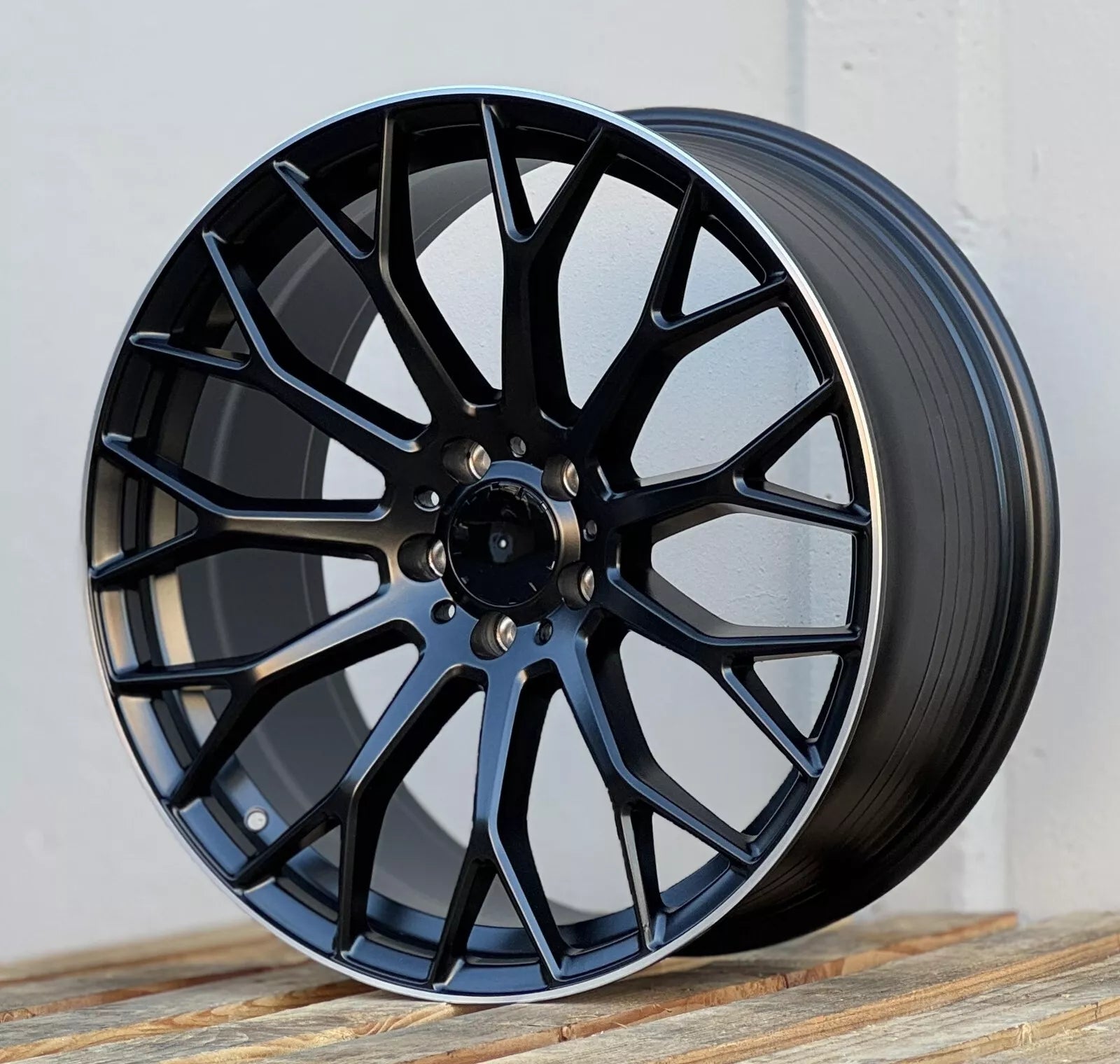 10 Spoke Style - Matt Black Machined Lip -Fit Mercedes C E CL CLS SLK S SL Class