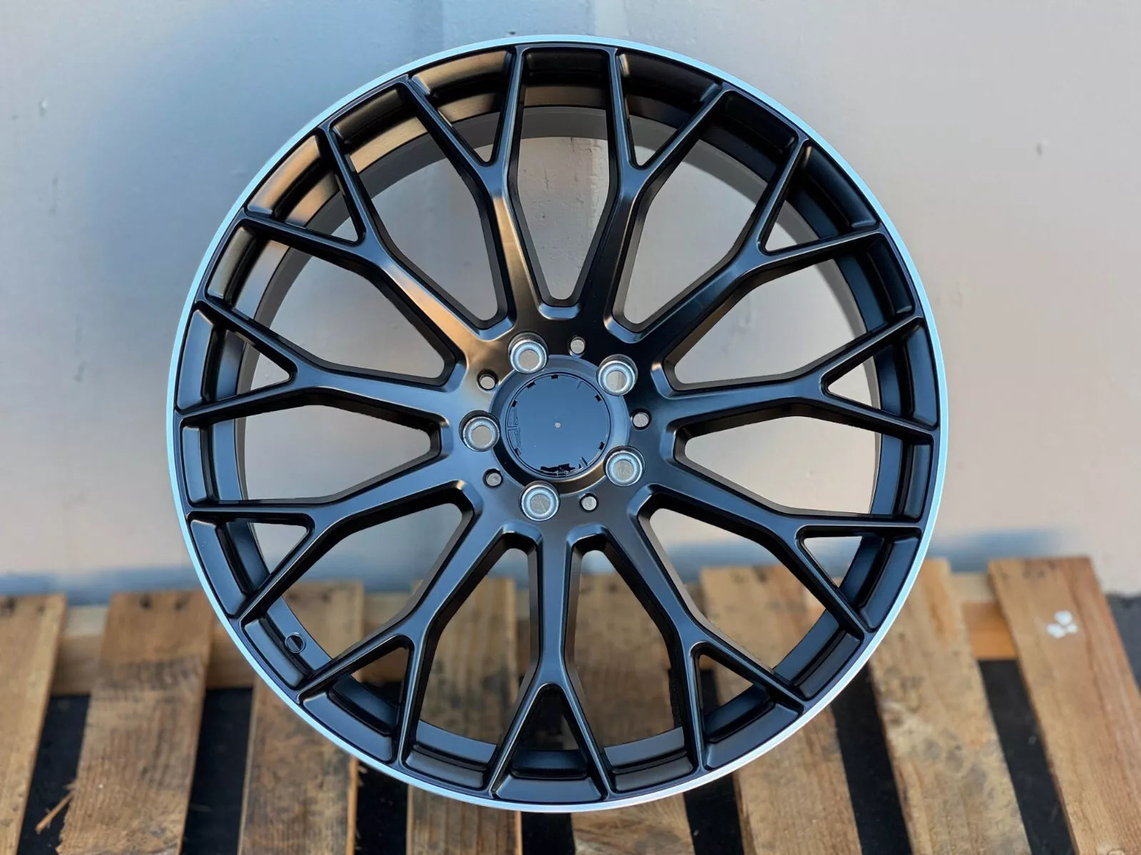 10 Spoke Style - Matt Black Machined Lip -Fit Mercedes C E CL CLS SLK S SL Class