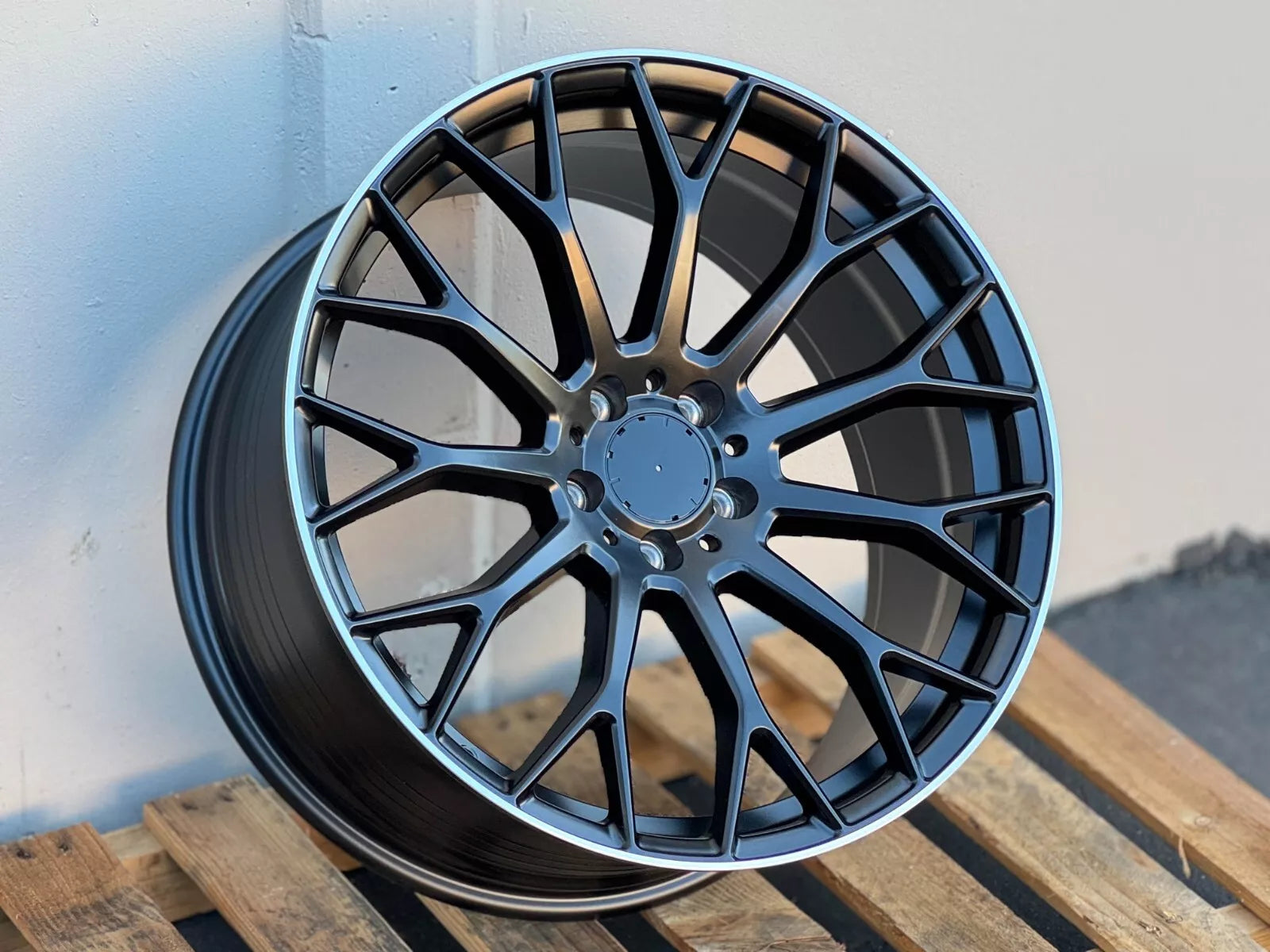 10 Spoke Style - Matt Black Machined Lip -Fit Mercedes C E CL CLS SLK S SL Class