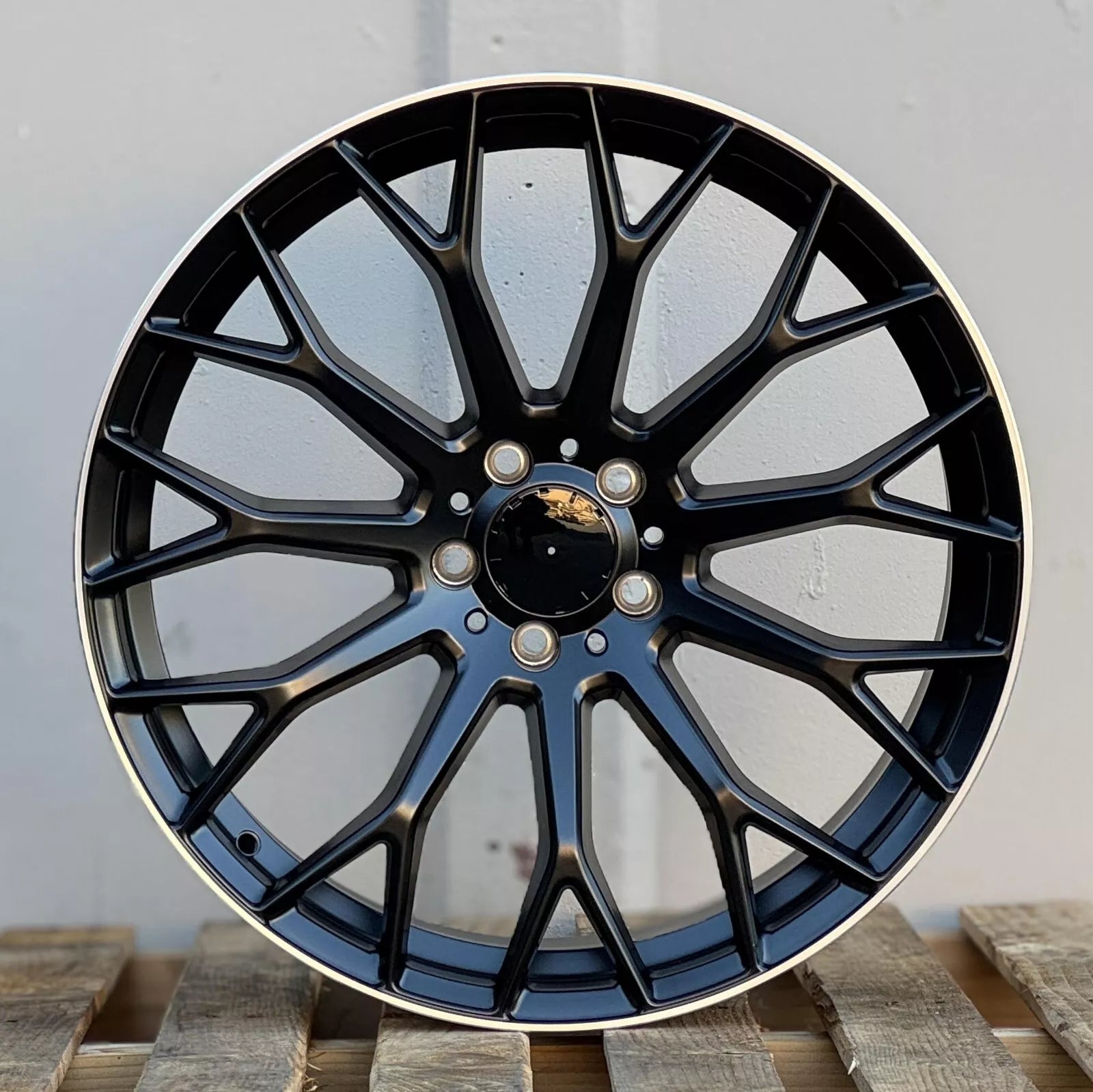 10 Spoke Style - Matt Black Machined Lip -Fit Mercedes C E CL CLS SLK S SL Class