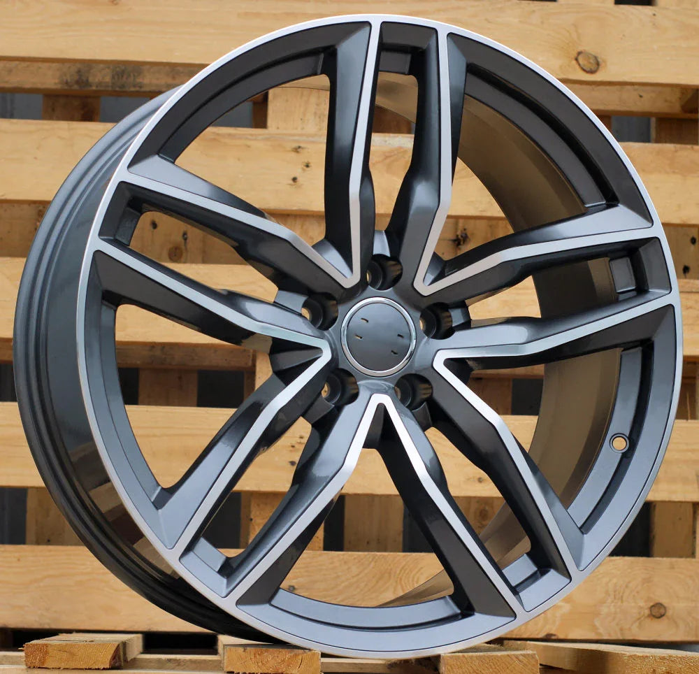 20x9" S7 Style Gunmetal Machined Face Wheels - Fits Audi A3/A4/A5/A6/A7/A8, Q5/Q7/Q8, E-Tron & S/RS Models - Ultra Speed Wheel