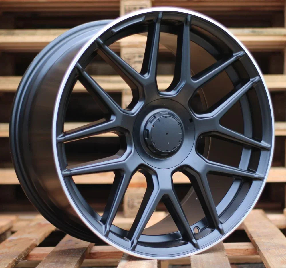22x10" AMG Spoke Style Matte Black Machined Lip Wheels - Fits Mercedes G Class - Ultra Speed Wheel