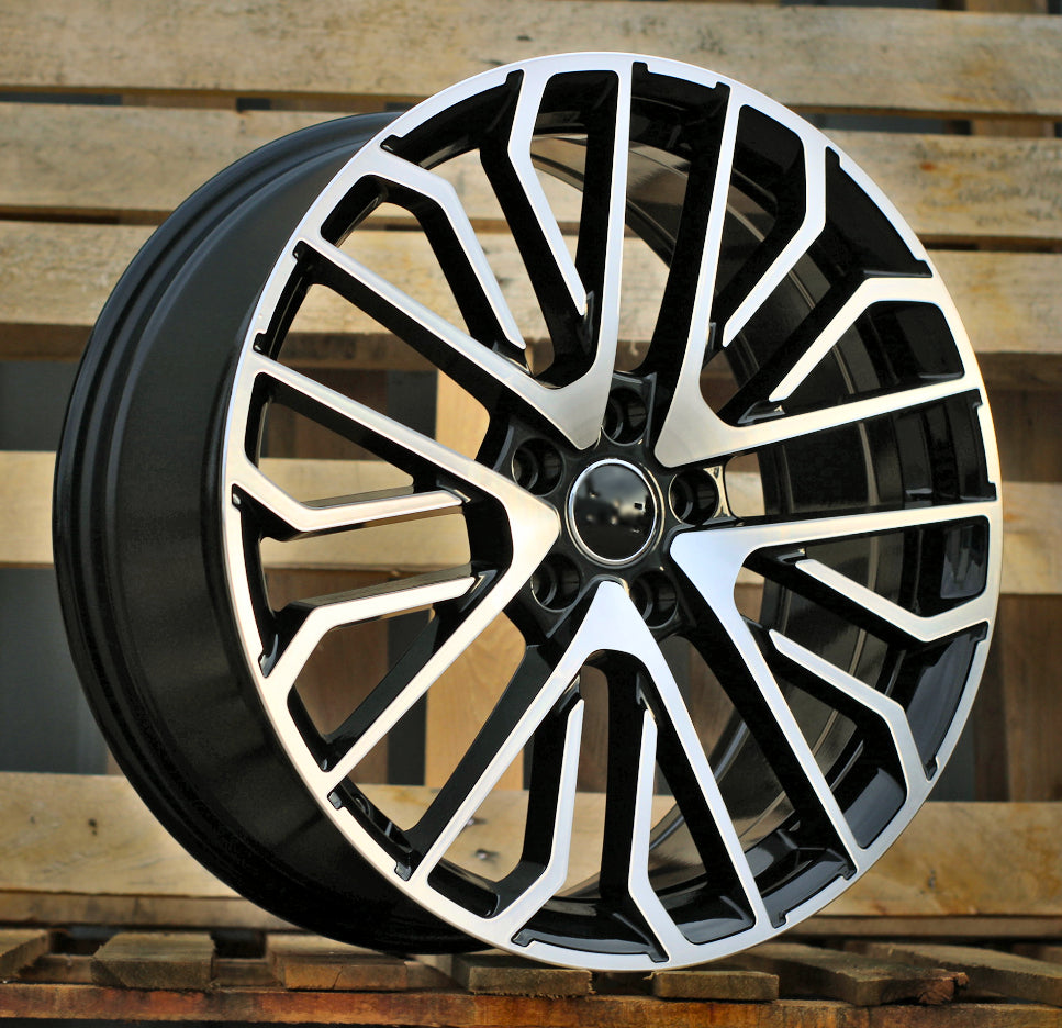 19x8.5" Multispoke Style Black Machined Face Wheels - Fits Audi A3/A4/A5/A6/A7/A8, Q5/Q7, E-Tron & S/RS Models
