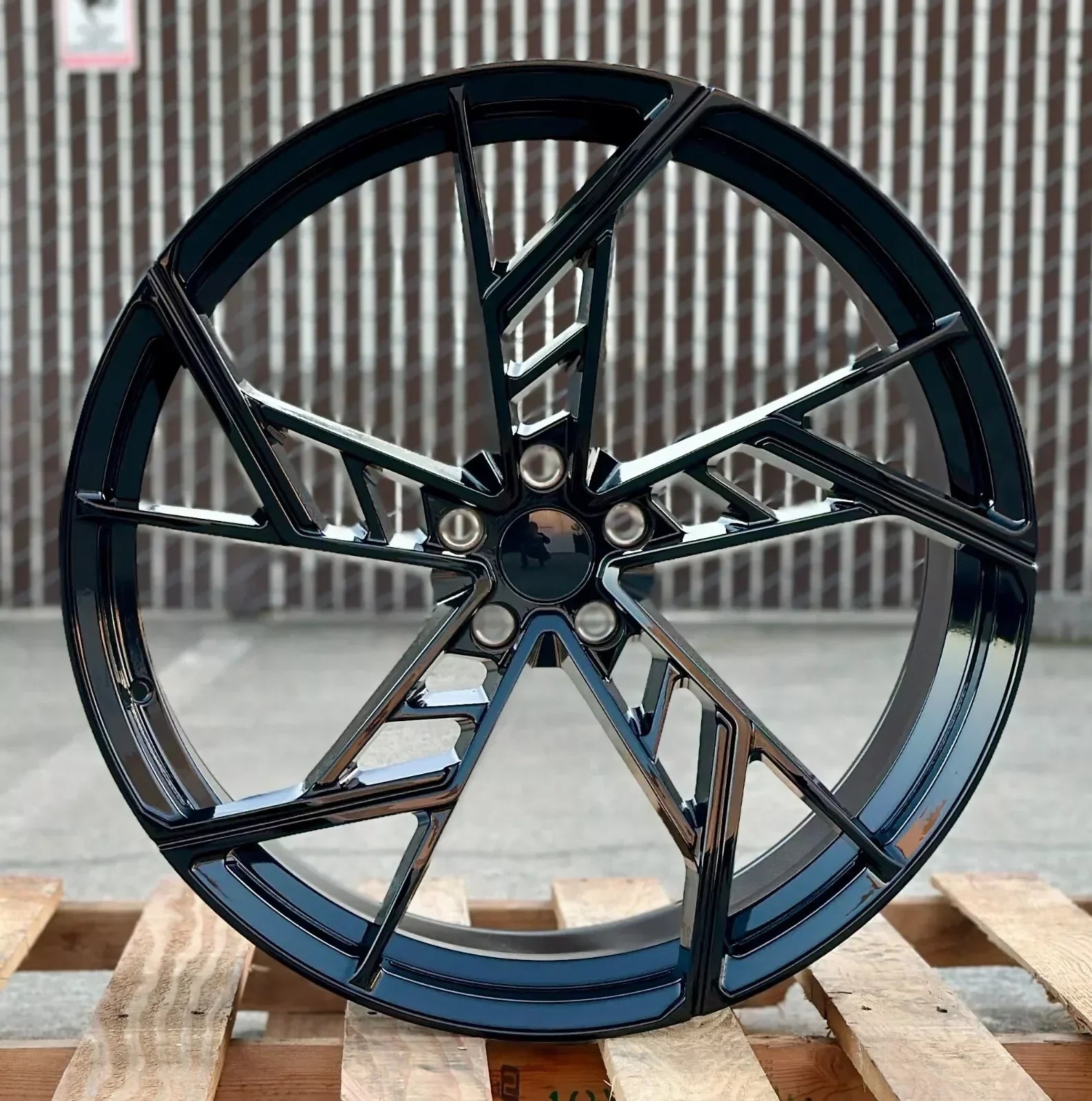 22x10" 5 Spoke Style Gloss Black Wheels - Fits Audi A6/A7/A8, Q7/Q8, E-Tron & S/RS Models - Ultra Speed Wheel