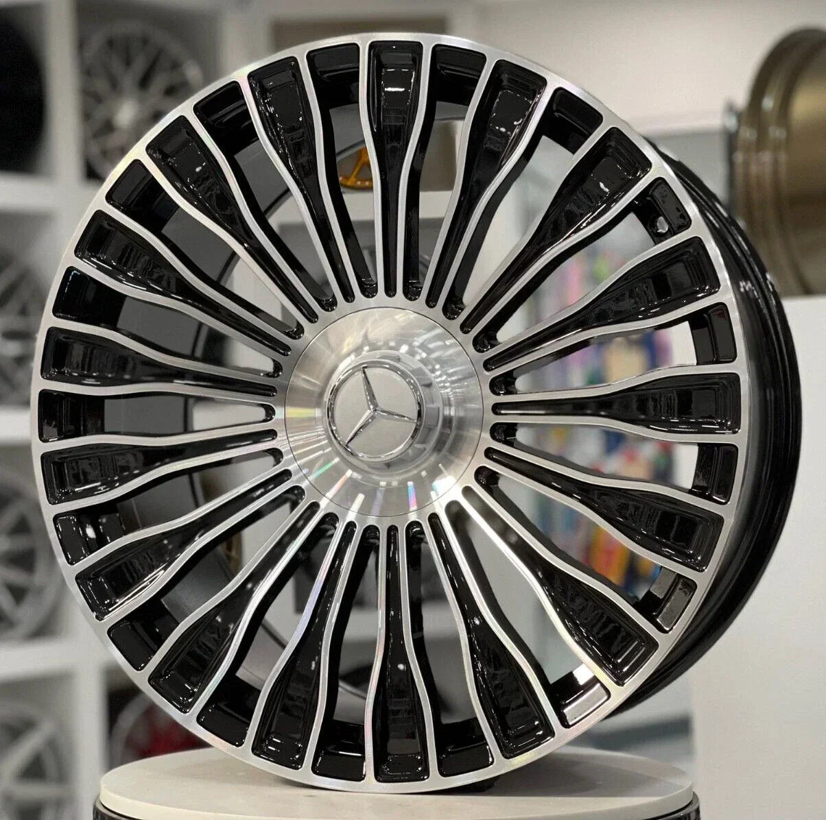 20x8.5" Maybach Style Black Machined Face Wheels - Fits Mercedes C, E, S, CLS, EQS, EQE Class - Ultra Speed Wheel