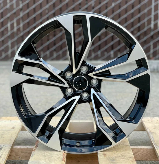 S5 Style - Black Machined Face - Fit Audi A3, A4, A5, A6, A7, A8, S3, S4, S5, S6, S7, S8, RS5, RS7, Q5