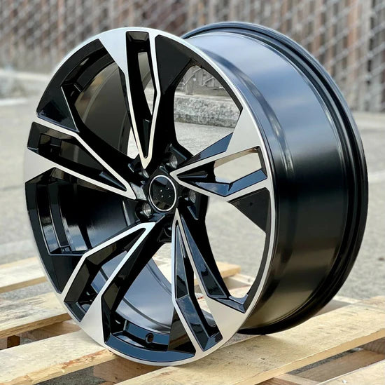 S5 Style - Black Machined Face - Fit Audi A3, A4, A5, A6, A7, A8, S3, S4, S5, S6, S7, S8, RS5, RS7, Q5