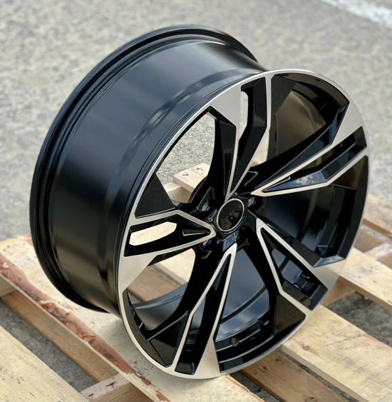 S5 Style - Black Machined Face - Fit Audi A3, A4, A5, A6, A7, A8, S3, S4, S5, S6, S7, S8, RS5, RS7, Q5