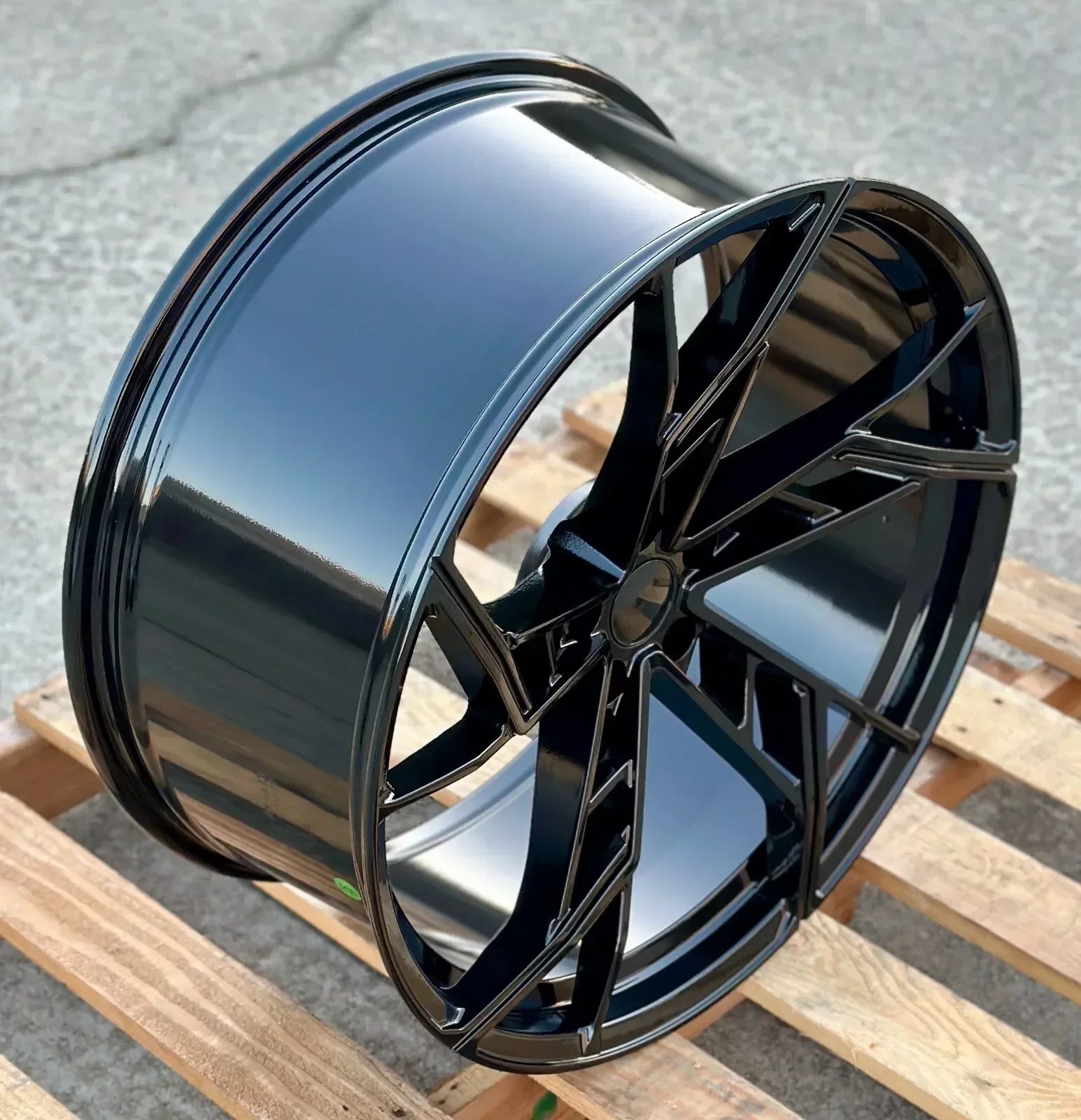 22x10" 5 Spoke Style Gloss Black Wheels - Fits Audi A6/A7/A8, Q7/Q8, E-Tron & S/RS Models - Ultra Speed Wheel