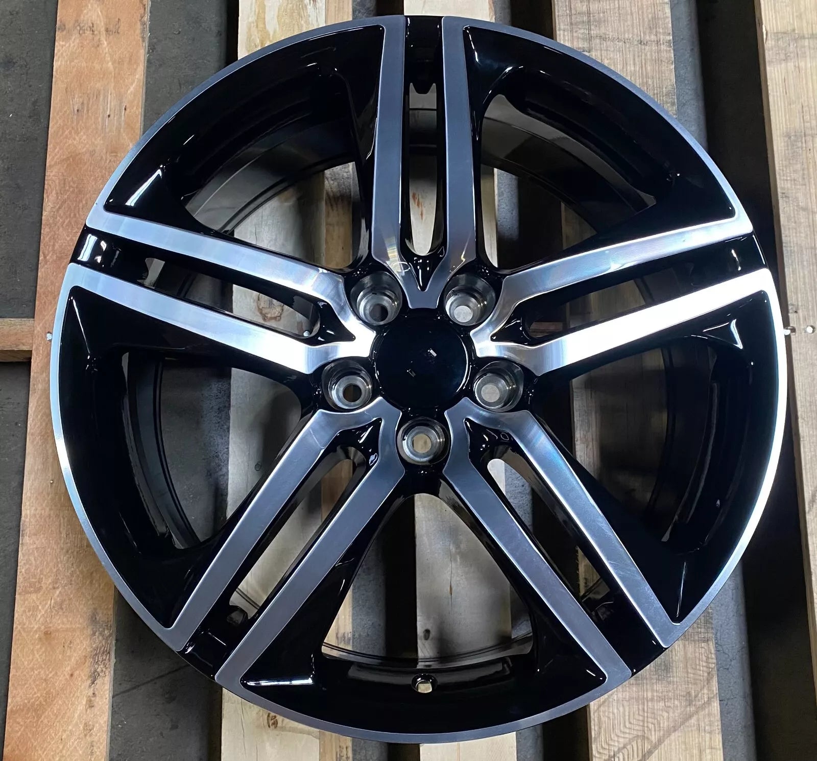 18" Sport Style Black Machined Face Wheels Fit Honda Accord EX LX Sport Coupe Sedan Civic EX LX SI Acura TSX