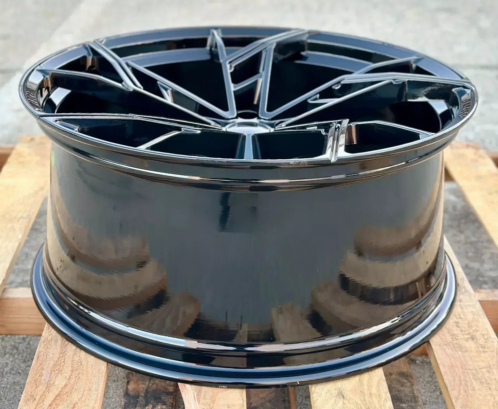 22x10" 5 Spoke Style Gloss Black Wheels - Fits Audi A6/A7/A8, Q7/Q8, E-Tron & S/RS Models - Ultra Speed Wheel