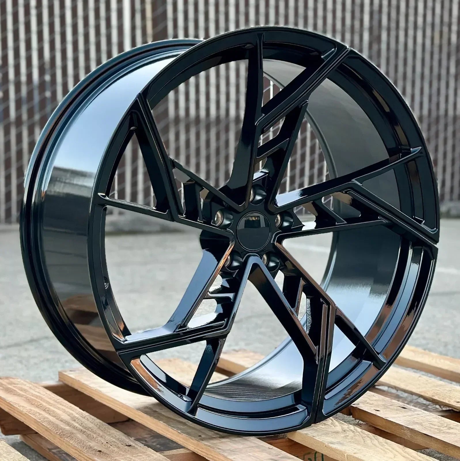 22x10" 5 Spoke Style Gloss Black Wheels - Fits Audi A6/A7/A8, Q7/Q8, E-Tron & S/RS Models - Ultra Speed Wheel