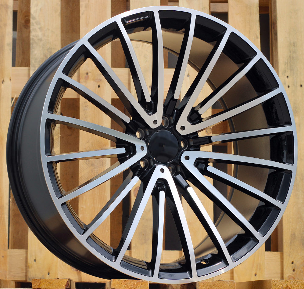 2021 AMG Style - Black Machined Face -  Fit Mercedes C E CL CLS SLK S SL ML GL GLE GLS Class