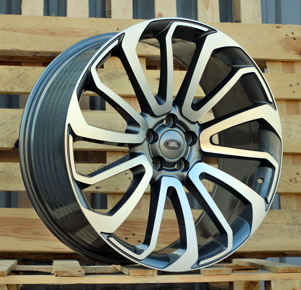 22x9.5" Autobiography Style Gunmetal Machined Face Wheels - Fits Range Rover / Defender / Discovery Models
