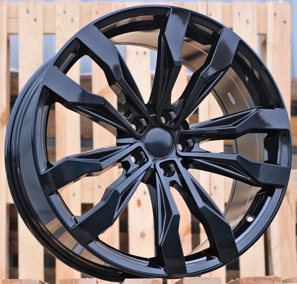 19" V Spoke Style Gloss Black Wheels Fits Volkswagen VW GTI Golf Jetta EOS Passat