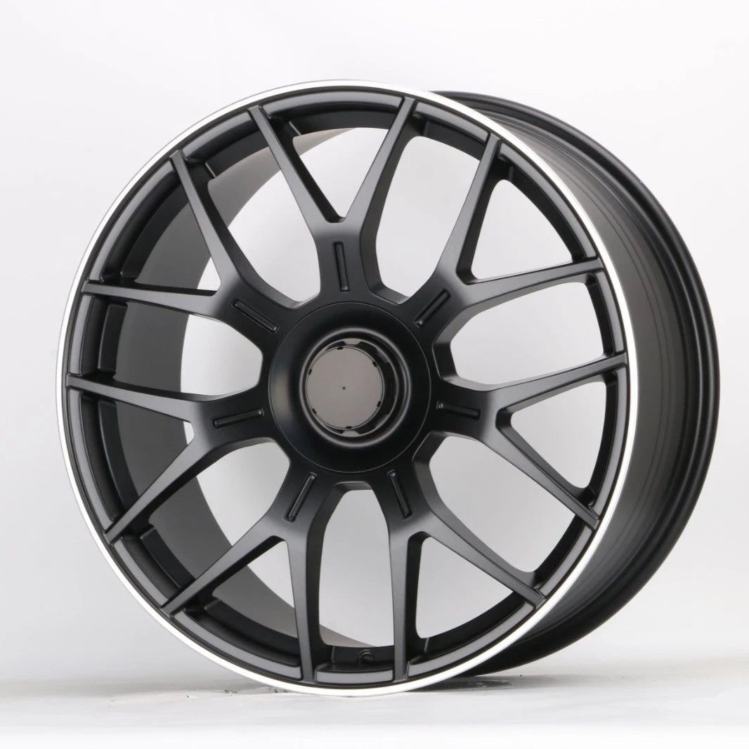 20x8.5"/20x9.5" AMG Style Matte Black Machined Lip Wheels - Fits Mercedes C, E, S, CLS Class