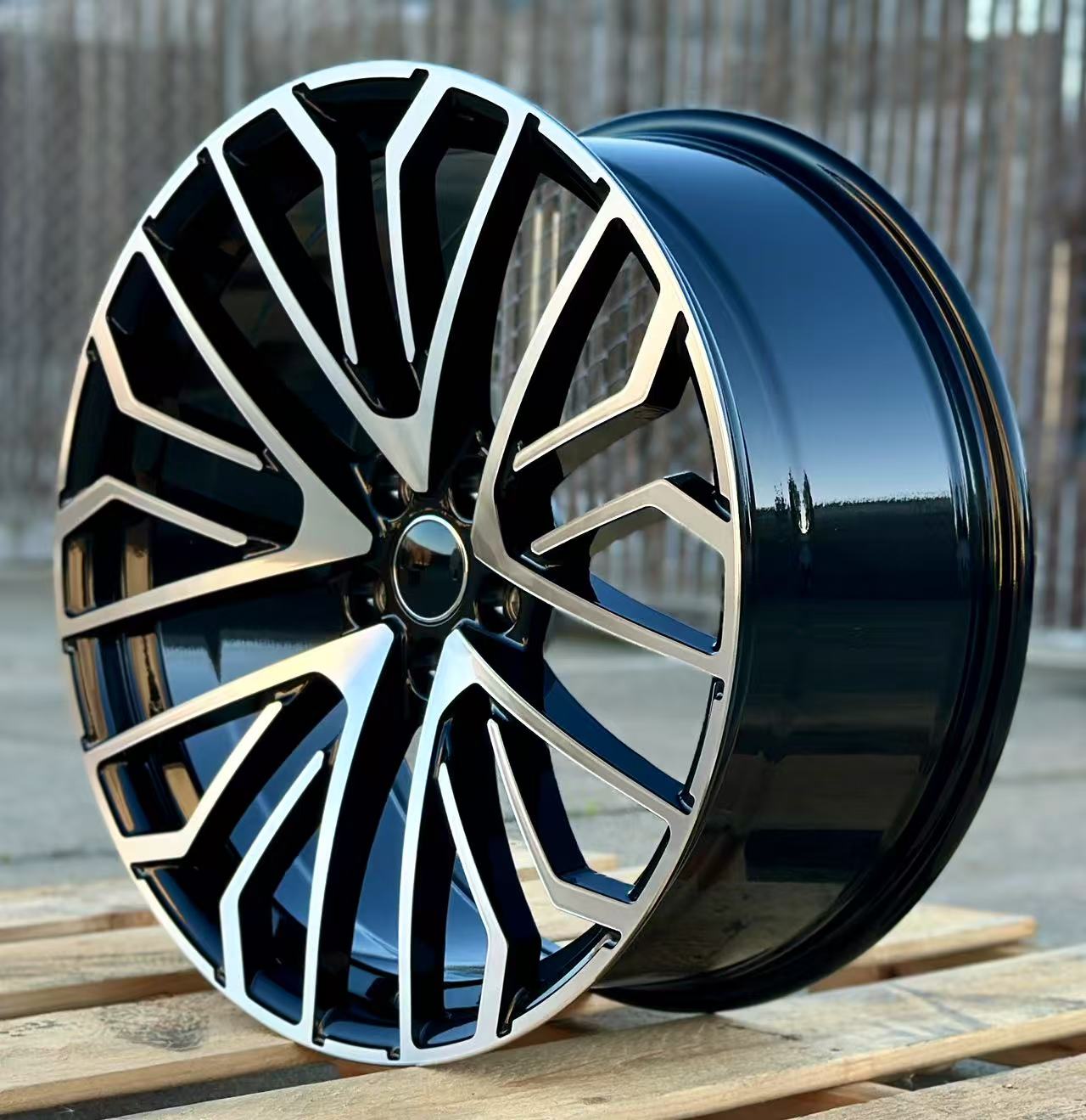 19x8.5" Multispoke Style Black Machined Face Wheels - Fits Audi A3/A4/A5/A6/A7/A8, Q5/Q7, E-Tron & S/RS Models