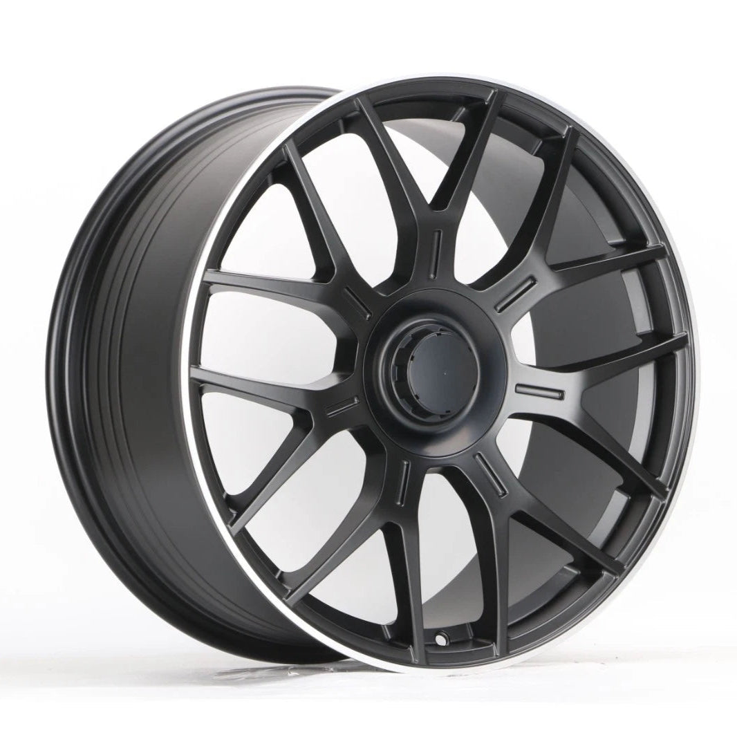 20x8.5"/20x9.5" AMG Style Matte Black Machined Lip Wheels - Fits Mercedes C, E, S, CLS Class