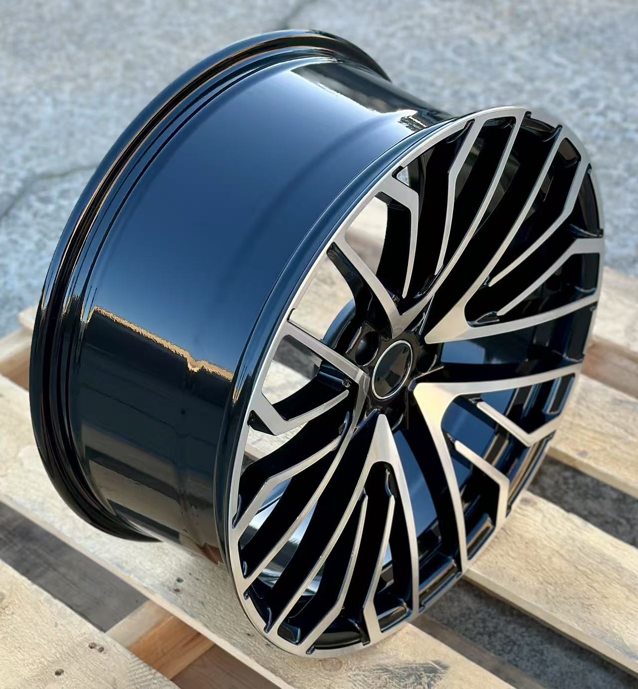 19x8.5" Multispoke Style Black Machined Face Wheels - Fits Audi A3/A4/A5/A6/A7/A8, Q5/Q7, E-Tron & S/RS Models