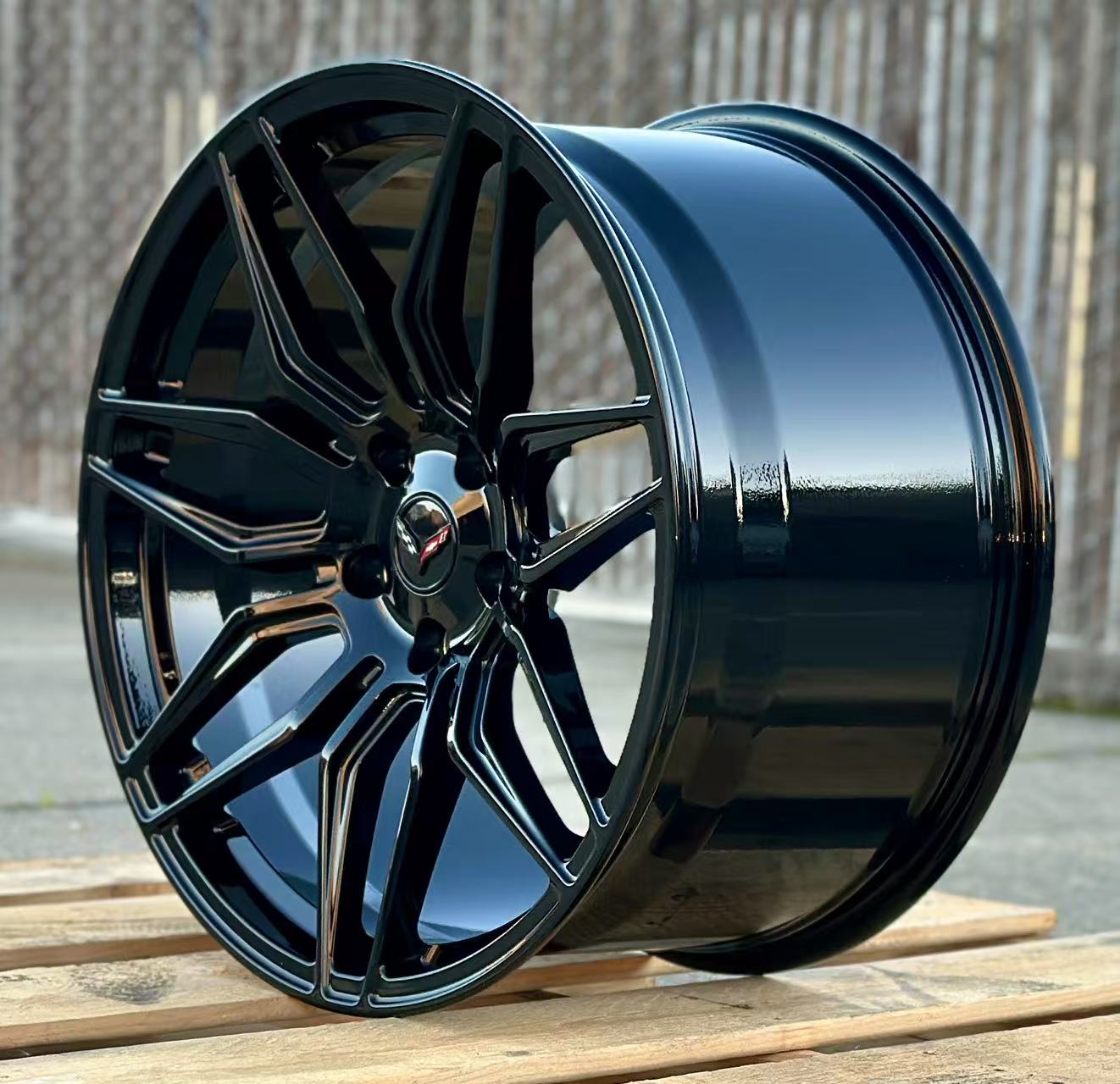 19x8.5"/20x11" Z06 Style Gloss Black Wheels - Fit Chevrolet Corvette C8 (Forged)