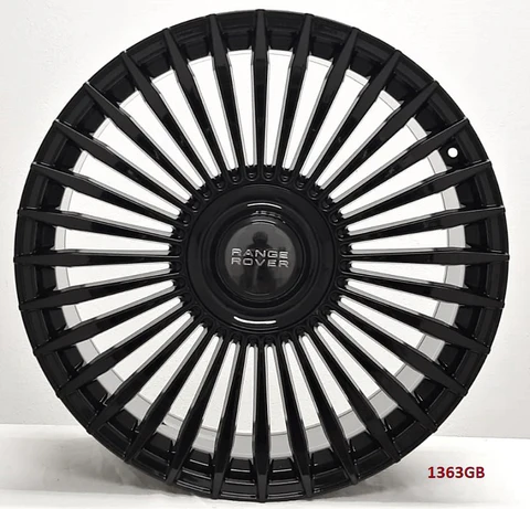 22x10" Mesh Floating Cap Style Gloss Black Wheels - Fits - Fits Range Rover / Defender / Discovery Models