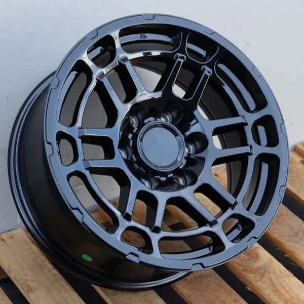 17x8" 2023 Pro Style Gloss Black Wheels - Fits Toyota TRD Tacoma, 4Runner, FJ Cruiser, Sequoia, Tundra, Lexus GX460/GX470