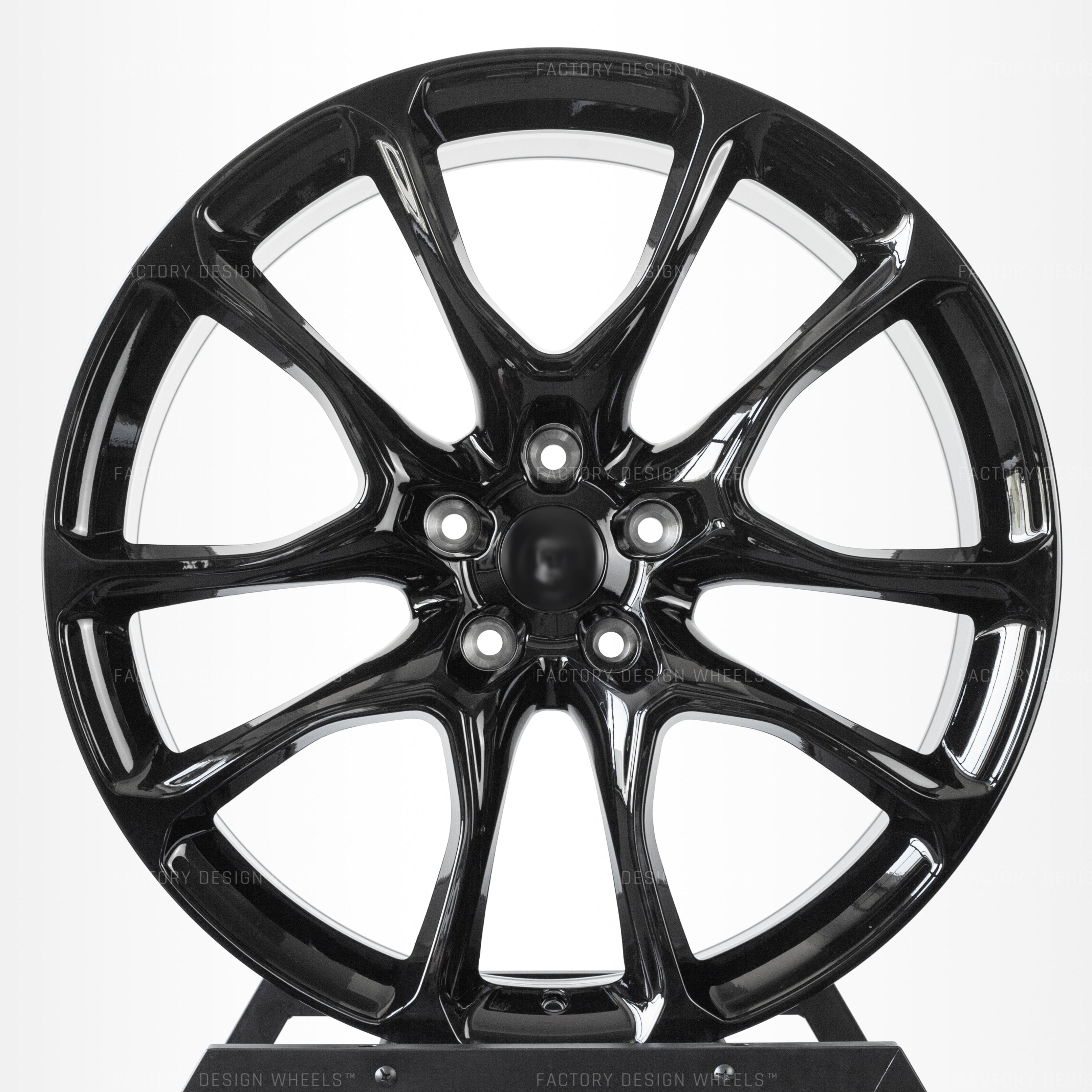 20x9" SRT TrackHawk Style Gloss Black Wheels - Fits Dodge Durango (RT, GT, SRT, Hellcat, SXT, Rallye) & Jeep Grand Cherokee (SRT8, Laredo, Summit, Trackhawk)
