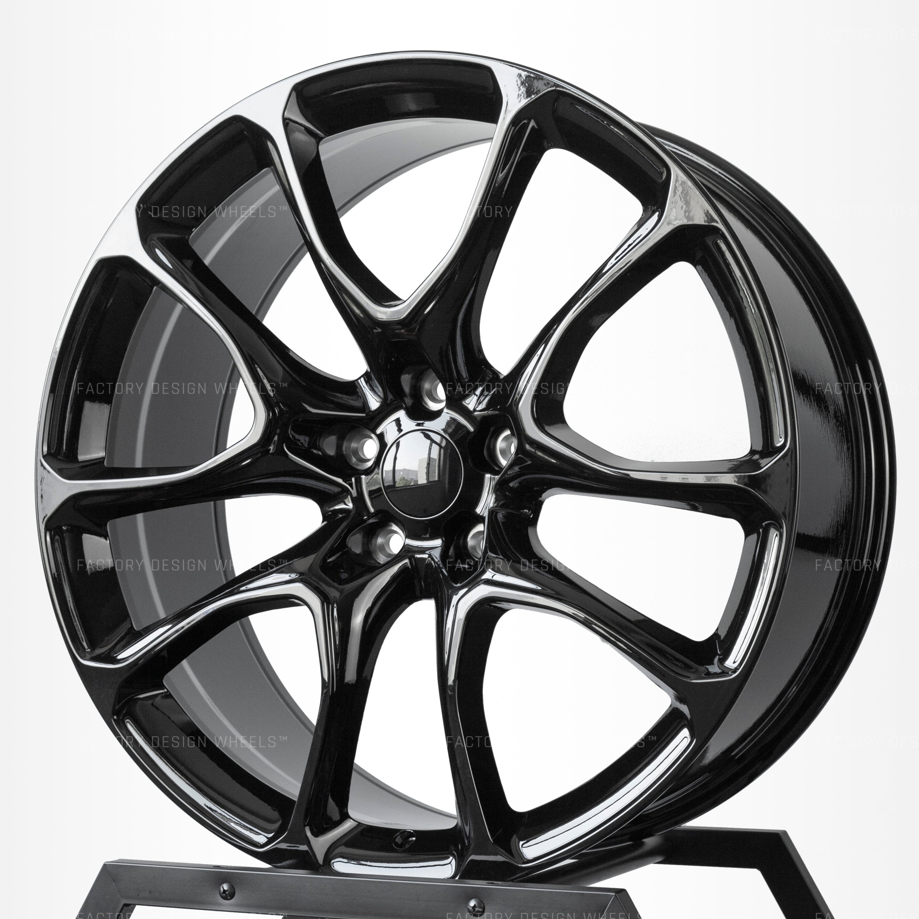 20x10" SRT TrackHawk Style Gloss Black Wheels - Fits Dodge Durango (RT, GT, SRT, Hellcat, SXT, Rallye) & Jeep Grand Cherokee (SRT8, Laredo, Summit, Trackhawk)