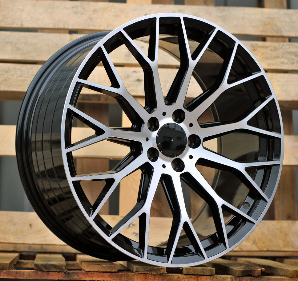 10 Spoke Style - Black Machined Face - Fit Mercedes C E CL CLS SLK S SL Class
