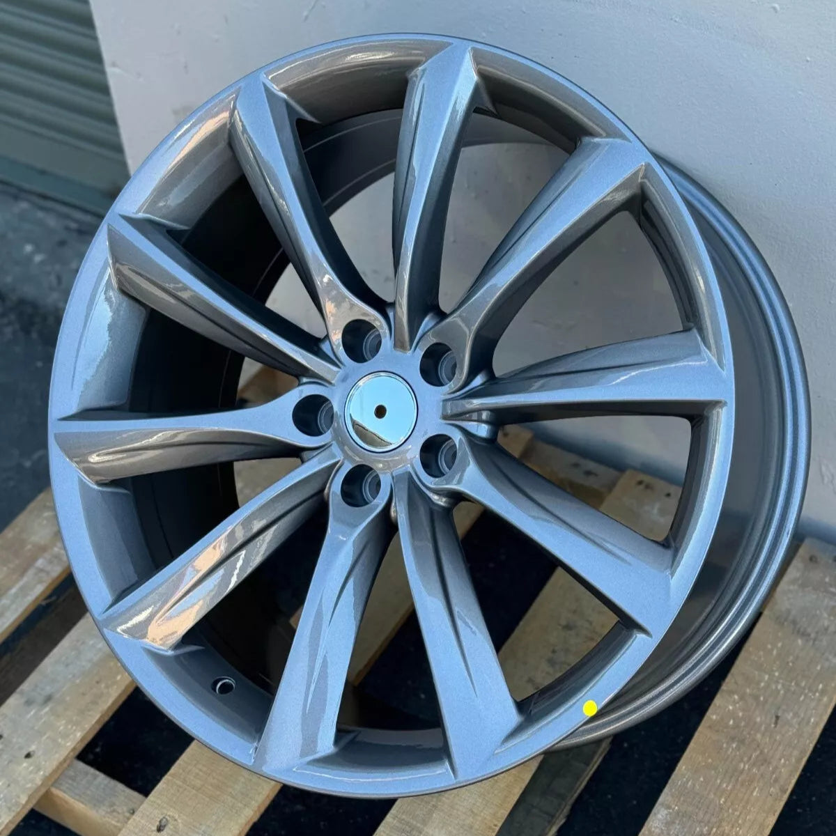 18x8.5" Turbine Style Gunmetal Machined Face Wheels - Fit Tesla Model 3 & Model Y