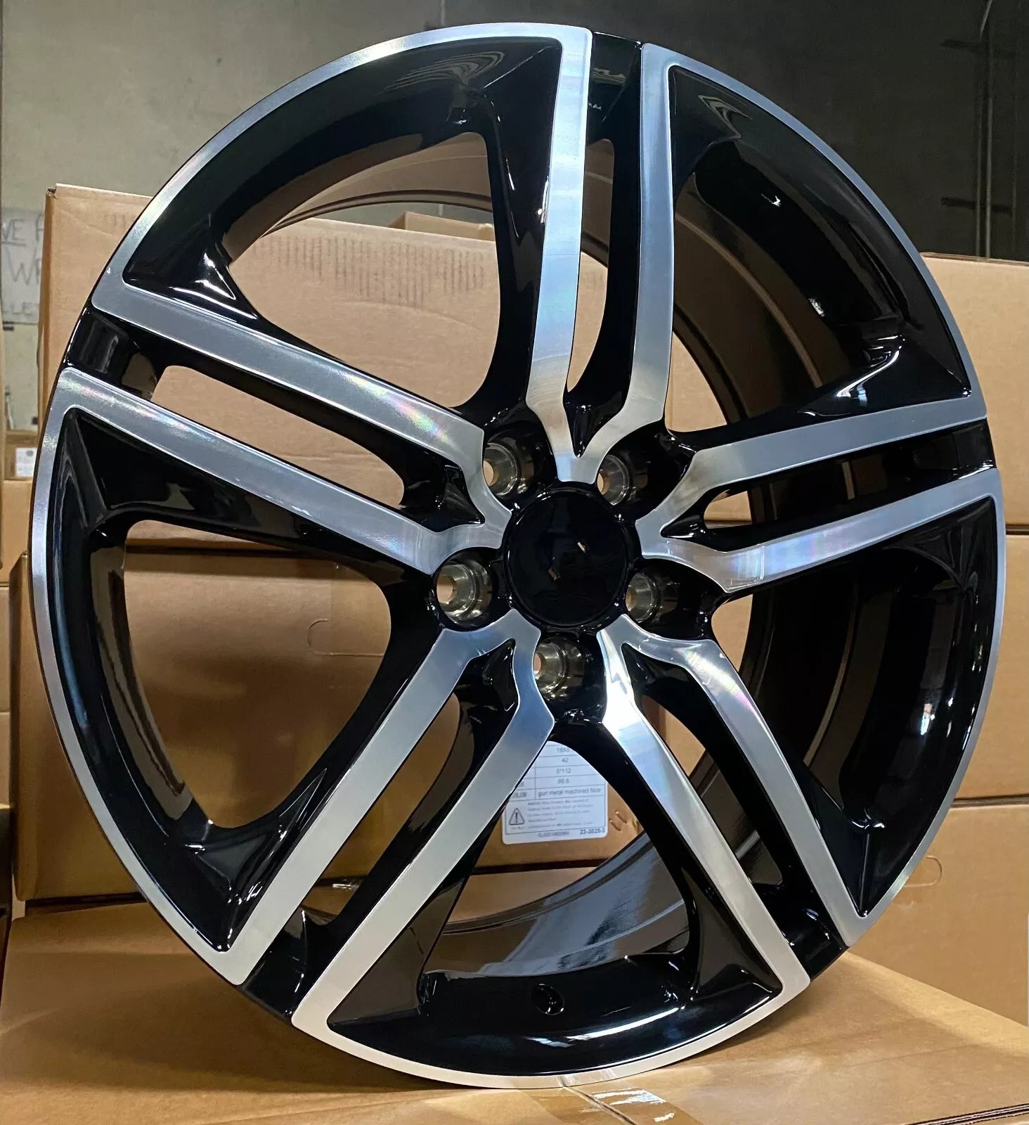 18" Sport Style Black Machined Face Wheels Fit Honda Accord EX LX Sport Coupe Sedan Civic EX LX SI Acura TSX