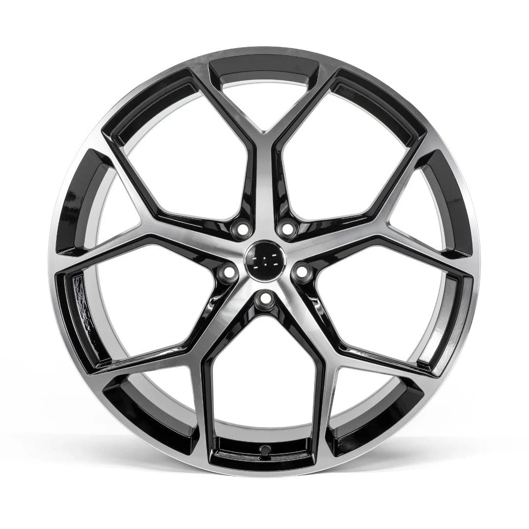18x8" Performance Style Black Machined Face Wheels - Fits Audi A3/A4/A5/A6/A7/A8, Q3/Q5 & S/RS Model